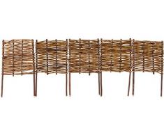 Windhager Beeteinfassung Beetumrandung Steckzaun Weidezaun Palisade Weide, 5-teilig, 100 x 20/35 cm, braun, 06458