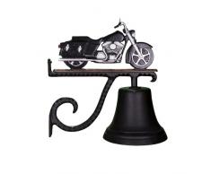 Montague Metal Products Guss Glocke mit Motorrad, Schwarz/Chrom