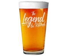Shop4Ever Bierglas mit Lasergravur für Männer und Frauen, lustiges Rentengeschenk 16 oz. farblos