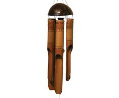 Cohasset Gifts Bambus-Windspiel | natürlicher schöner Klang | Holz Outdoor Home Decor Holz, Outdoor, Wohnaccessoires für Decks, Garten, Veranda Large Handgebeiztes Design