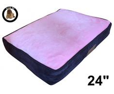 Ellie-Bo Käfig 61 cm Hund oder Box klein 56 cms x 41 cms Hundebett braun Cord Seiten und rosa Kunstfell Topping