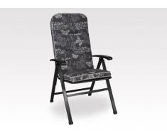 Angerer Stuhlauflage, Exklusiv Sesselpolster hoch Design Schmetterling, grau, 120x50x7 cm, 1024/205