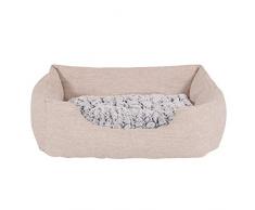 Hundebett Hundekissen Hundekörbchen mit Wendekissen meliert Größe M 80x60 cm Farbe beige