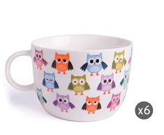 Soul Kitchen Cappuccinotasse 6er Set Jumbo Gufo 450 ml mehrfarbig