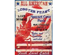 Schatzmix All American Lobster Feast Hummer Fest Metal Sign deko Sign Garten Blech