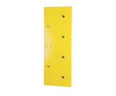 Haku-Möbel 42990 Wandgarderobe 80 x 5,5 x 30 cm, gelb/chrom/nickel