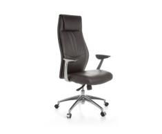 Amstyle Bürostuhl OXFORD 1 Echt-Leder Braun Design Schreibtischstuhl Armlehne Chefsessel höhenverstellbar 120KG Drehstuhl Synchronmechanik Drehsessel hohe Polster Rücken-Lehne Kopfstütze ergonomisch