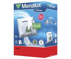 Menalux 3101MP, Megapack mit 12 Staubsaugerbeutel Synthetik Duraflow, für Miele Complete C2, complete C3, Typ GN, S2, S5, S8, S8310, S8340, Hoover ATC18