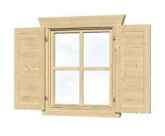 Skan Holz Fensterläden für Einzelfenster Gartenhäuser - Zubehör, Natur, 2,5x57,5x70,5 cm