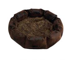 Happy House Fell/Leder Korb, klein, braun