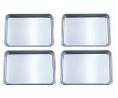 Karierte Chef Viertel-Backblech, 4 Stück, 22,9 cm, 5,1 x 33 cm Backform mit Aluminiumrand für Kekse, 1/4-Blattform