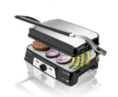 Cecotec, Elektrogrill, Rock´nGrill,1500 W, Take&Clean-Funktion durch die RockStone-Antihaftbeschichtung, Platten abnehmbar und spülmaschinenfest, Ãffnungswinkel von 180 °, bewegliche obere Platte