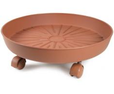 EURO 3 PLAST Terrakotta Under vase mit R�dern CM25 Blumen- und Pflanzentopf