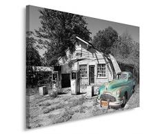 Feeby, Wandbild - 1 Teilig - 60x80 cm, Leinwand Bild Leinwandbilder Bilder Wandbilder Kunstdruck, AUTO, CHRYSLER, MOTORISIERUNG, SCHWARZ UND WEIÃ