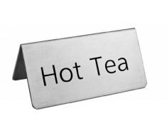 New Star Foodservice 27280 Edelstahl Tisch Zelt Schild,Hot Tee, Zoll-by 1–1/2, 2 Stück