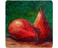 Caroline s Treasures rdr2008fc Birnen Schaumstoff Untersetzer (4 Stück), 8,9 cm H x 8,9 cm W, multicolor