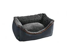 HUNTER Bergamo Hundesofa, mit Kunstfellbesatz, Wendekissen, 60 x 40 cm, anthrazit