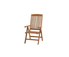 Ploß Hochlehner-Klappsessel Arlington - Premium Teakholz-Sessel mit FSC-Zertifikat - Terrassensessel klappbar - Holz-Gartenstuhl Braun - Gartensessel mit Hochlehne ergonomisch & 5-fach verstellbar