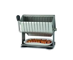 Gastroback 41397 Hand Currywurst Schneider, Gehäuse aus Chromnickelstahl, Messer aus Edelstahl, patzsparend und pflegeleicht, Stahl, Metallic