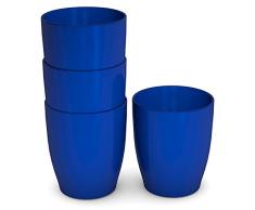 Ornamin Kinderbecher 120 ml blau, 4er-Set | Trinklernbecher, liegt sicher und gut greifbar in der Kinderhand | Melamin, BPA-frei | Kindertasse, Trinkbecher, Kunststoffbecher