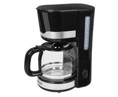 Exquisit KA 6101 swi | Filterkaffeemaschine | 1000 Watt | Glaskanne | Warmhalteplatte | Tropfstopp | Kaffeemaschine Glas | Schwarz-INOX