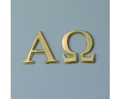 efco Alpha + Omega Wachs Dekoration in 2Â Teile, gold Brilliant, 22Â mm