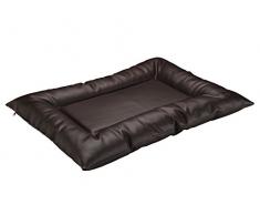 HUNTER Grizzly Hundebett, Liegematte für Hunde, Kunstleder, edel, pflegeleicht, 80 x 60 cm, braun