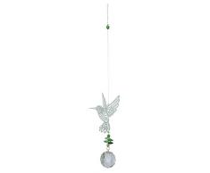 NATURES MELODY - Magic Kristall Windspiel KOLIBRI - ca. 16 Zoll / ca. 40 cm, silberfarben