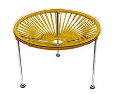 Innit 07–03–13 Caramel Weave Zica Tisch mit Chrom Rahmen, Mehrfarbig, 16 x 16 x 16 cm