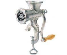 Westmark Fleischwolf mit Lochscheibe ( Ø 4,5 mm), Schraubzwinge für Tischmontage, Größe 10, Verzinnter Stahlguss, Silber, 97542260
