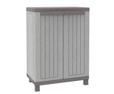 Terry Schrank, niedrig, aus Kunststoff, mit Einlegeboden, grau/taupé