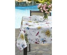 Benson Mills Blooming florale Indoor oder Outdoor spillproof Tischdecke 60 X 104 Rechteckig Weiß