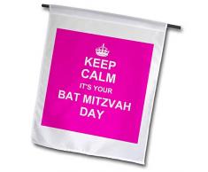 3dRose FL 157643 _ 1 Keep Calm It s Your Day für Bar Mitzwa Hot Pink Text jüdische Mädchen 12. Geburtstag Ermutigung Garten Flagge, 12 von 18
