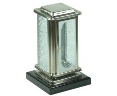 Paul Jansen Grablaterne aus Edelstahlblech mit Granitsockel matt gebürstet/Höhe 26 cm, silber