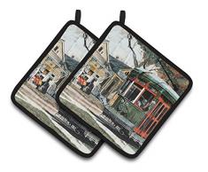 Caroline s Treasures New Orleans Street Auto Paar Topflappen 8108pthd, 7.5hx7.5 W, multicolor