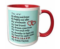 3dRose 261329_5 Mug Becher, keramik, rot/weiß