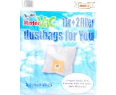 mistervac MV 618 / Staubsaugerbeutel Vlies 5-lagig / Vorteilspack 20 Tüten + 4 Filter / für Dirt Devil DD M, Serverin BR