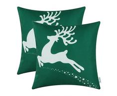 Kissenbezüge, Kissenhülle CaliTime 2 Stück Kissen Werfen Kissen Abdeckungen Fälle Schutz Muscheln zum Couch Sofa Schlafzimmer Zuhause Weihnachten Dekor (45cm x 45cm)