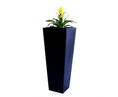 Pflanzkübel Blumenkübel Blumentopf Fiberglas Säule konisch LxBxH 38x38x100cm elegant schwarz matt