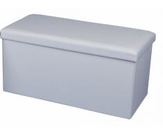 Echtwerk EW-SB-0480 Sitzbank, Seatbox, faltbar, circa 76 x 38 x 38 cm Kunstleder, Aufbewahrungsbox, weiÃ