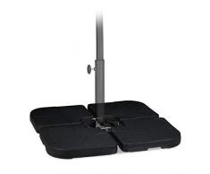 Relaxdays Platten Schirmständer, für Ampelschirm, befüllbar mit 60l Wasser o. 90kg Sand, 50 x 50 cm, Kunststoff, schwarz