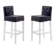 Ambientehome Barstuhl weiß mit grauen Hussen Serie Marihamn, Sehr edel