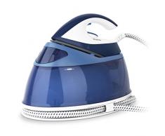 H.Koenig V34 Dampfbügelstation / gleichbleibender Dampfausstoß: max 90 g/min / Keramiksohle / horizontale und vertikale Dampfstoßfunktion / 6 bar / 2 Liter Kapazität / blau