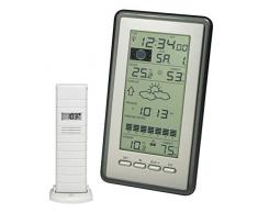 Technoline WS 9040-IT klassische Wetterstation mit Temperaturanzeige, Vorhersage von Wettersituation, Anzeige von Wettertendenz, inklusive Außensender TX29 DTH-IT, silber, 21,6 x 11,4 x 7,8 cm