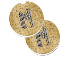 Caroline s Treasures Buchstabe N Musikinstrument Alphabet-Set von 2 Tasse Halterung Auto Untersetzer cj2004-ncarc, 2,56, multicolor