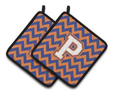 Caroline s Treasures Buchstabe P Chevron blau & orange # 3 Paar Topflappen cj1060-ppthd, 7.5hx7.5 W, multicolor