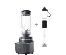 AEG CB7-1-8MTM Kompaktmixer (2 Stufen, 2 Rezeptprogramme, Pulsfunktion, Inkl. Zubehör, Tasten mit LED-Hinterleuchtung, 6-Klingen Edelstahlmesser, 0,6 l Tritan-Krug, grau)