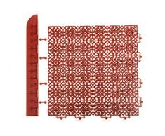 andiamo Eckleiste zur Kunststofffliese Bodenfliese Gartenfliese Länge: 43 cm, Set: 2 Eckleisten, terra