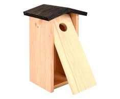 Esschert Design Kohlmeisenkasten aus Kiefernholz, 17 x 13,7 x 28,3 cm, Nistkasten, Futterhaus, Futterstation mit Klapptür