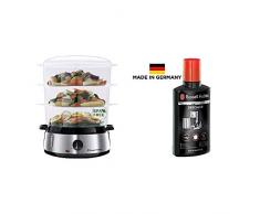 Russell Hobbs Dampfgarer 9,0l (60 Minuten Timer + Abschaltautomatik) + Entkalker für Wasserkocher, Kaffeemaschinen, Dampfbügeleisen, geruchsneutral, 250ml